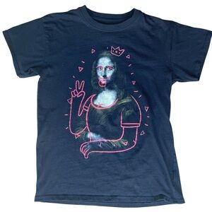 Brisco Brands Graffiti'd Mona Lisa Tshirt Small